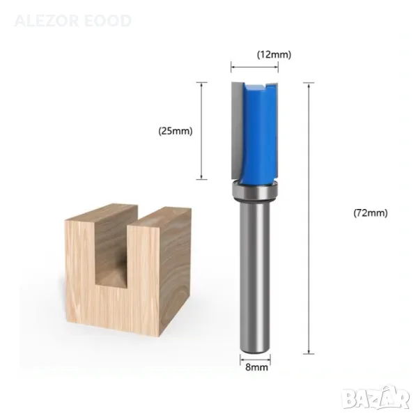 Фрезер копирен/за канали с горен лагер,Дължина 25 mm,захват 8,20214308, снимка 1