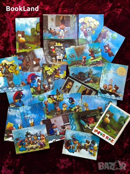 Мечо Пух| повест-приказка 1986 г. 23 картички с текст , снимка 1