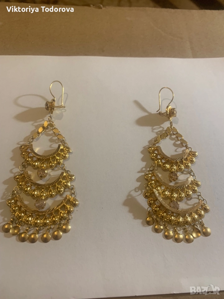 14К Нови зл.обеци-ТОП ОФЕРТА-150лв/гр, снимка 1