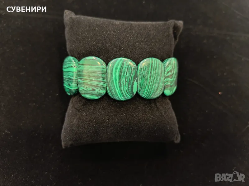 Гривна от естествен малахит , снимка 1