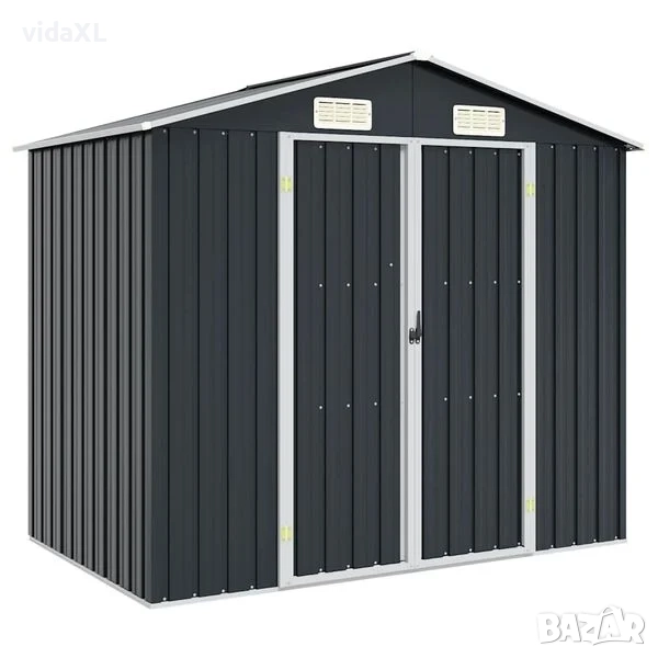 vidaXL Градинска барака, антрацит, 205x129x183 см, поцинкована стомана(SKU:46299), снимка 1