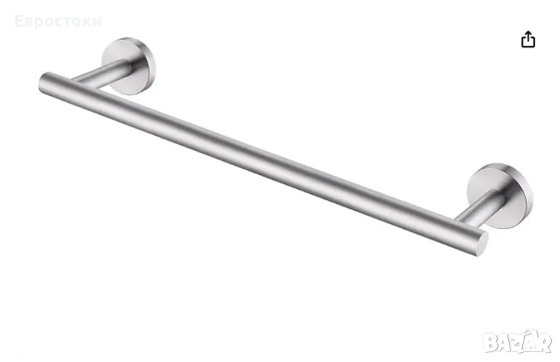 KES Държач за хавлии за баня от неръждаема стомана SUS304 Монтирана на стена 40 см, A2000S40-2 , снимка 1