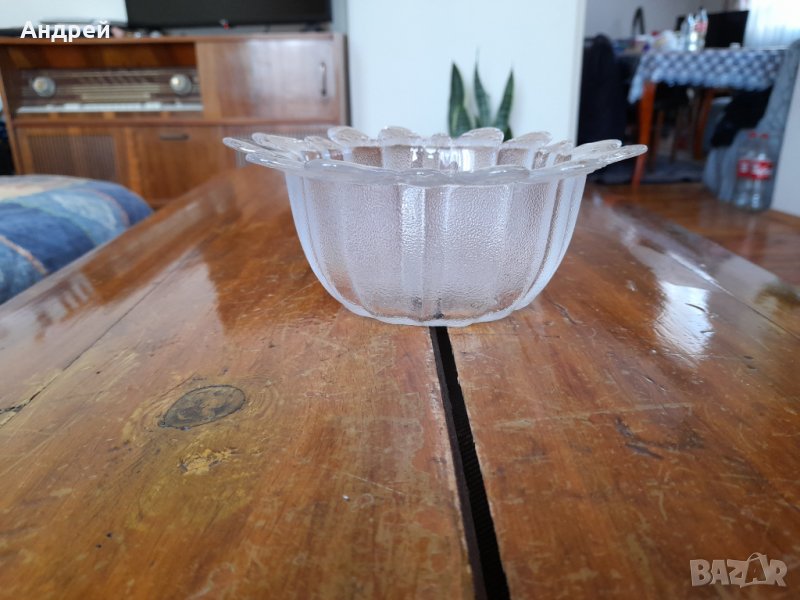 Стара стъклена купа #5, снимка 1