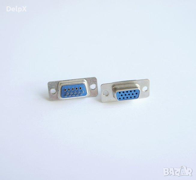 Букса за кабел метална VGA 15pin(ж), снимка 1