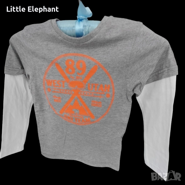 Блузка с дълъг ръкав за 6-7 годишно момченце,"West Utah ski team",Англия/нова, снимка 1