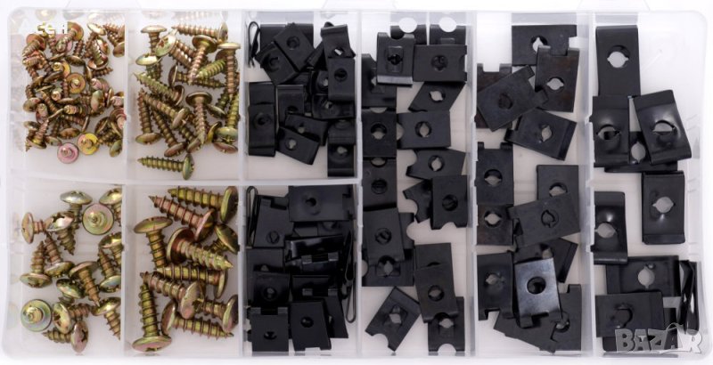 Комплект метални щипки и винтове за авто интериор , 170 броя, снимка 1