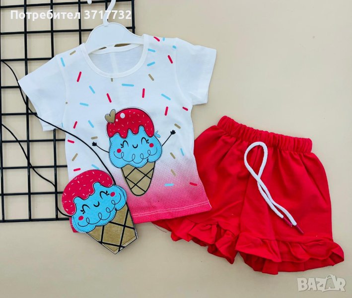 Комплект от блузка, панталонки и чантичка, снимка 1