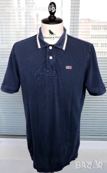 Napapijri Men`s Navy Blue Collared Short Sleeve Casual Polo T-Shirt Size L, снимка 1