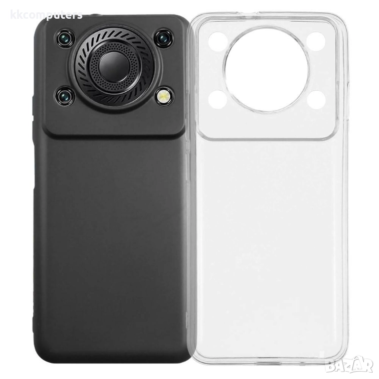 Калъф с протектор за Oukitel C60 Pro – мек TPU удароустойчив калъф, прозрачен или черен, снимка 1