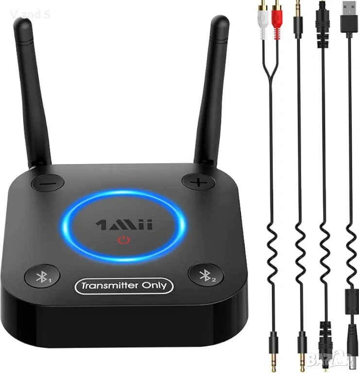  Bluetooth 5.2 предавател за телевизор с aptX HD и ниска латентност, аудио адаптер с голям, снимка 1