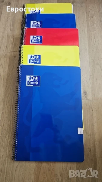 Oxford 5 тетрадки А4  с решетка 4x4мм, спирала, ламинирана корица, 80 листа, пакет от 5 тетрадки, снимка 1