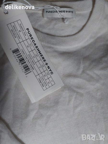 PURECASHMERE. Size L Кашмир 100% Бял кашмирен пуловер, снимка 1