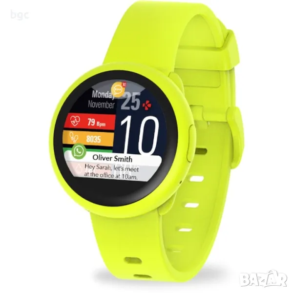 Часовник smartwatch MyKronoz ZeRound 3 Lite, Водоустойчивост IP67, Optical HR, Yellow - 24 месе, снимка 1