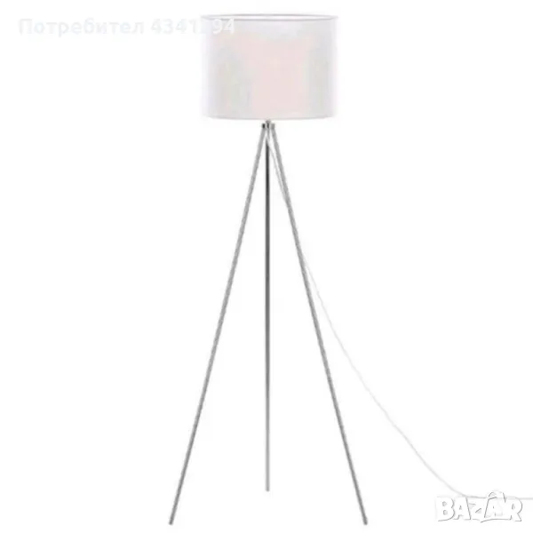 LED Подова лампа с текстилен абажур, снимка 1