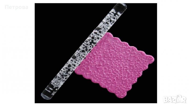 Незалепваща релефна точилка за фондан „Цветя“, снимка 1