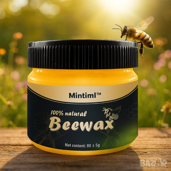 🪵 Натурална вакса от пчелен восък за дърво , снимка 1