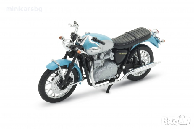 1:18 Метални мотори: 2002 TRIUMPH BONNEVILLE T100 - Welly, снимка 1