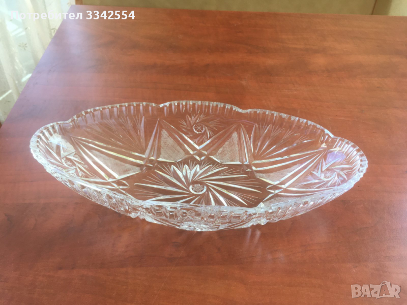 КУПА КРИСТАЛНА ОТ 80-ТЕ СТЪКЛО МАСИВЕН КРИСТАЛ, снимка 1