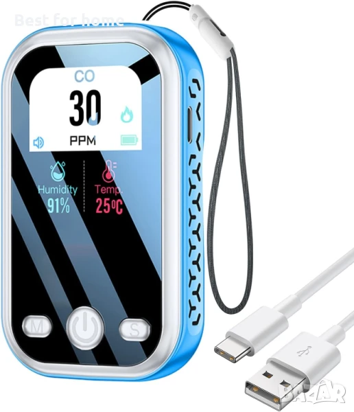 UPEVYLS Преносим детектор за въглероден оксид с голям цветен екран , снимка 1