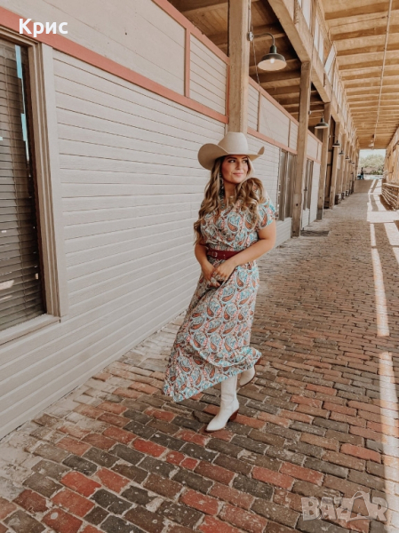 Стилна ежедневна рокля с колан, размер L, снимка 1