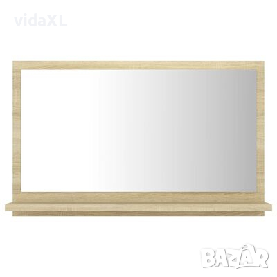 vidaXL Огледало за баня, дъб сонома, 60x10,5x37 см, ПДЧ（SKU:804565, снимка 1
