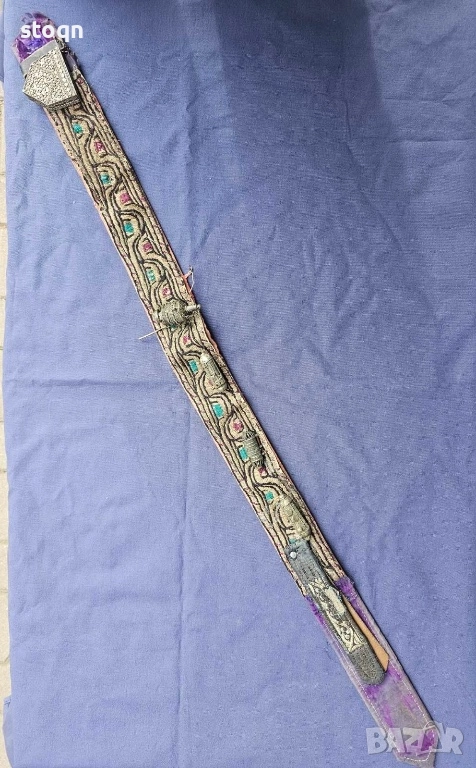 Стар османски колан със сребърни(сачанени) елементи, снимка 1