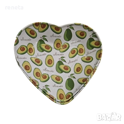 Купичка за ядки, Сърце с авокадо, Метална, 9х9х3 см, снимка 1