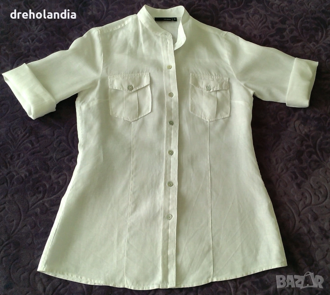 Бяла ленена риза - М, снимка 1