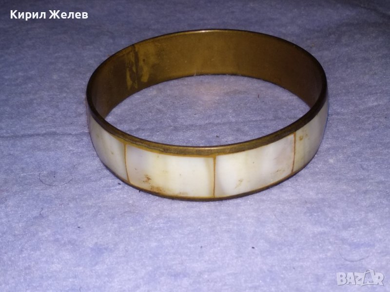 СТАРА СЕДЕФЕНА БРОНЗОВА ОРИЕНТАЛСКА РЕТРО ГРИВНА РЪЧНА МАЙСТОРСКА ИЗРАБОТКА 2210, снимка 1