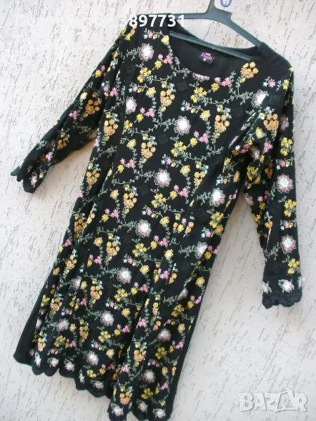 Уникална дамска рокля с дълъг ръкав - свежа и нежна разцветка !, снимка 1