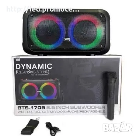 Bluetooth високоговорител BTS-1709, снимка 2 - Караоке - 56155650