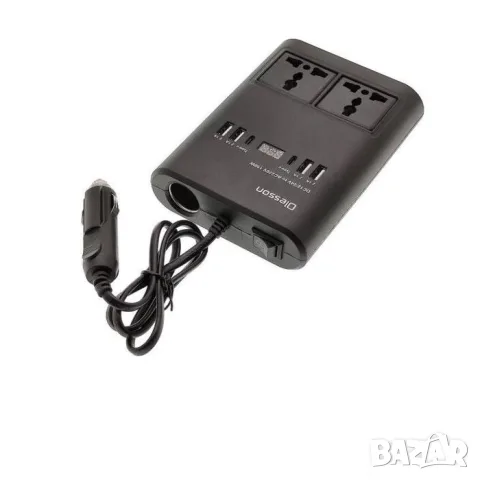 Автомобилен инвертор 12V и 24V към 220V 150W с два контакта