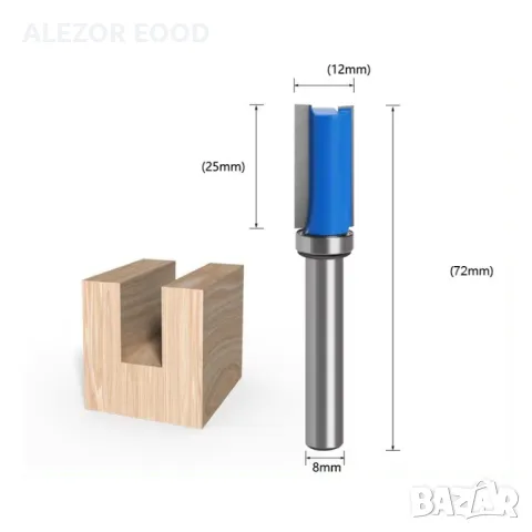 Фрезер копирен/за канали с горен лагер,Дължина 25 mm,захват 8,20214308