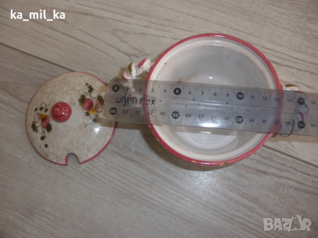 Захарница, глазирана керамика, снимка 3 - Сервизи - 52916009