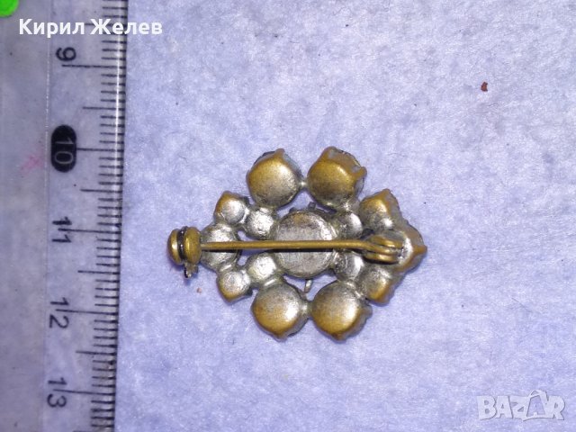 СТАРА БЕЛ ЕПОК СТИЛ ПОСРЕБРЕНА БРОНЗОВА РЕТРО БРОШКА с ИСКРЯЩИ БОХЕМСКИ КРИСТАЛИ 31849, снимка 11 - Антикварни и старинни предмети - 41395774