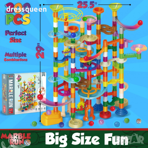 8107 Играчка конструктор писта със светещи топчета - комплект 200 части, снимка 4 - Коли, камиони, мотори, писти - 44615258