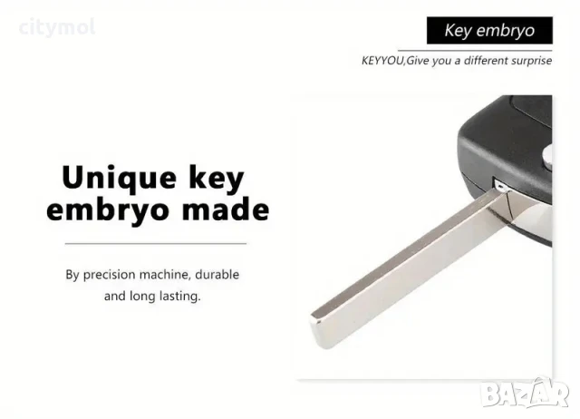 Кутийка за ключ с 2 бутона за OPEL/Vauxhall  Astra, Zafira, Insignia, острие HU100, снимка 3 - Аксесоари и консумативи - 50576342