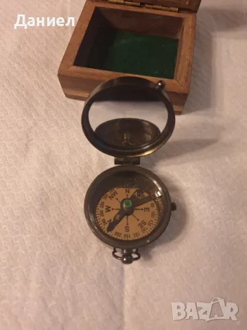 Компас от бронз с ретро дизайн в дървена кутия , снимка 7 - Подаръци за жени - 48837492