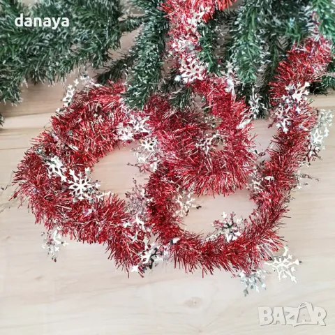 5398 Блестящ коледен гирлянд Снежинки, 2 метра, снимка 6 - Декорация за дома - 47865560