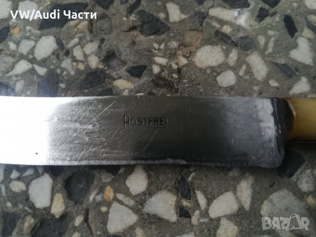 Стар нож за плодове ROSTFREI кокалени дръжки, снимка 2 - Антикварни и старинни предмети - 34485782