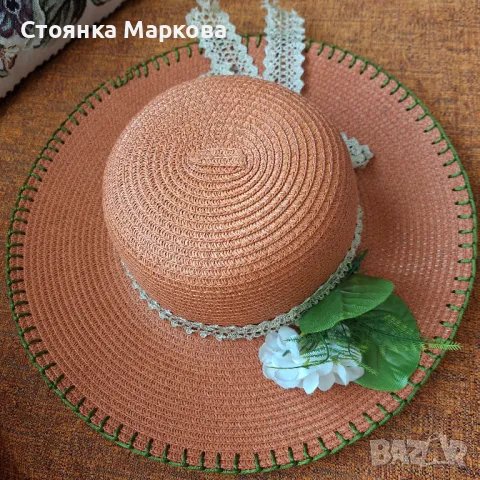 Красиви летни капели с цветя, снимка 8 - Шапки - 48973473