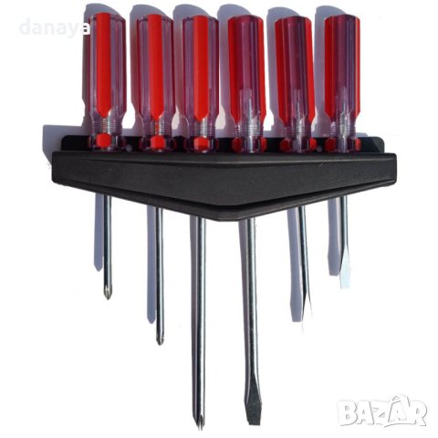 869 Комплект отвертки с поставка за стена кръстати отвертки прави отвертки, снимка 8 - Отвертки - 40745246