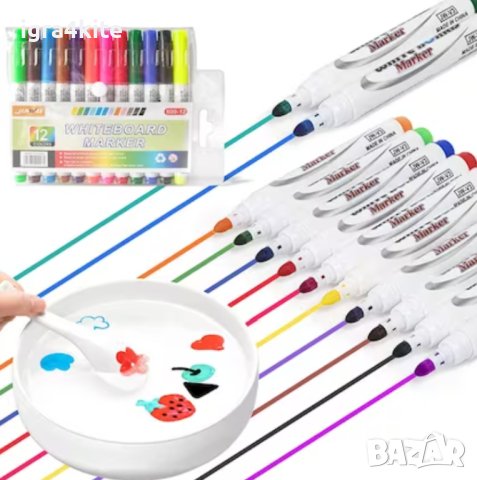 ТОП ХИТ! Магически плаващи флумастери за рисунки и татуировки 11бр. + лъжичка, снимка 8 - Рисуване и оцветяване - 42003382