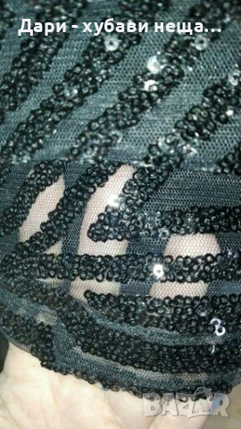 Комплект в черно, с пайети - пола и потник🍀❤S,M❤🍀арт.4097, снимка 5 - Комплекти - 36298633
