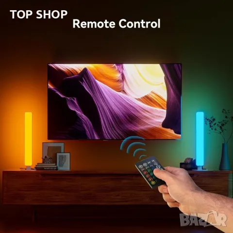 MICTUL RGB LED светлинна лента, с 15 режима за синхронизиране на сцени и музика, дистанционно, снимка 2 - Лед осветление - 49944901