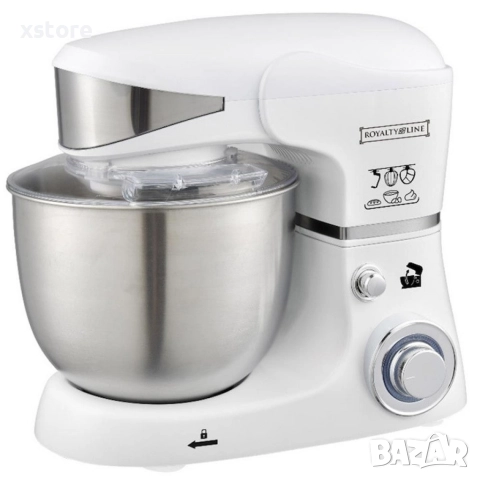 Многофункционален планетарен миксер с иноксова купа 5.5L Royalty Line RL-PKM1600, снимка 9 - Миксери - 52698756