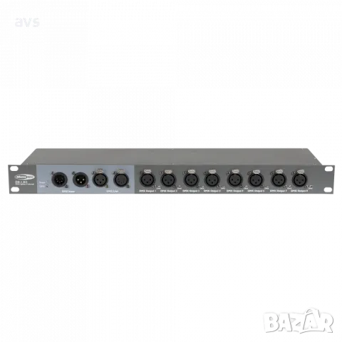 8-канален DMX бустер 3-пинов XLR Showtec DB-1-8, снимка 1