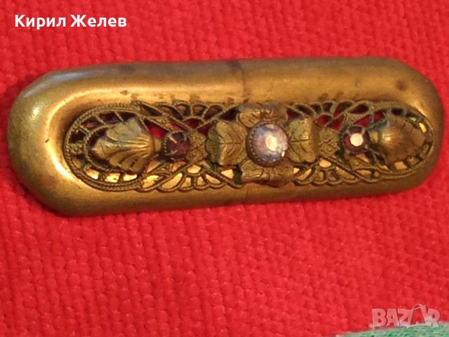 19 ВЕК БРОНЗОВА ФЛОРАЛНА БРОШКА с КРИСТАЛ и АМЕТИСТ ФИНА ЮВЕЛИРНА МАЙСТОРСКА ИЗРАБОТКА УНИКАТ 20921