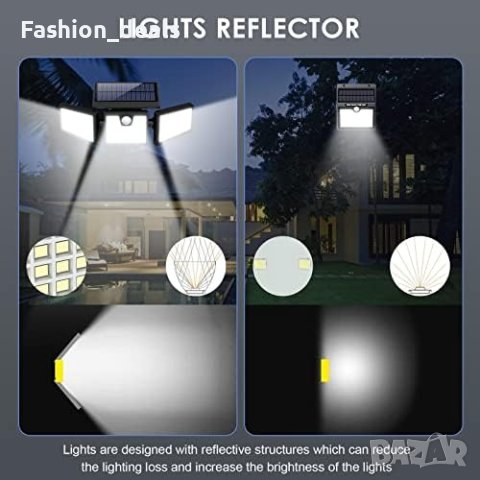 Нови 2 броя Слънчеви соларни светлини лампи на открито, 341 LED 3500LM, снимка 8 - Лед осветление - 41514365