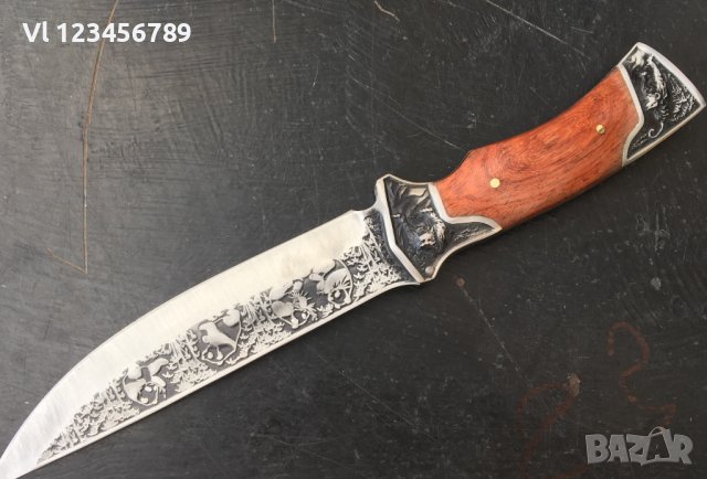 Инкрустиран ловен нож -175х320 мм, снимка 1 - Ножове - 41407528